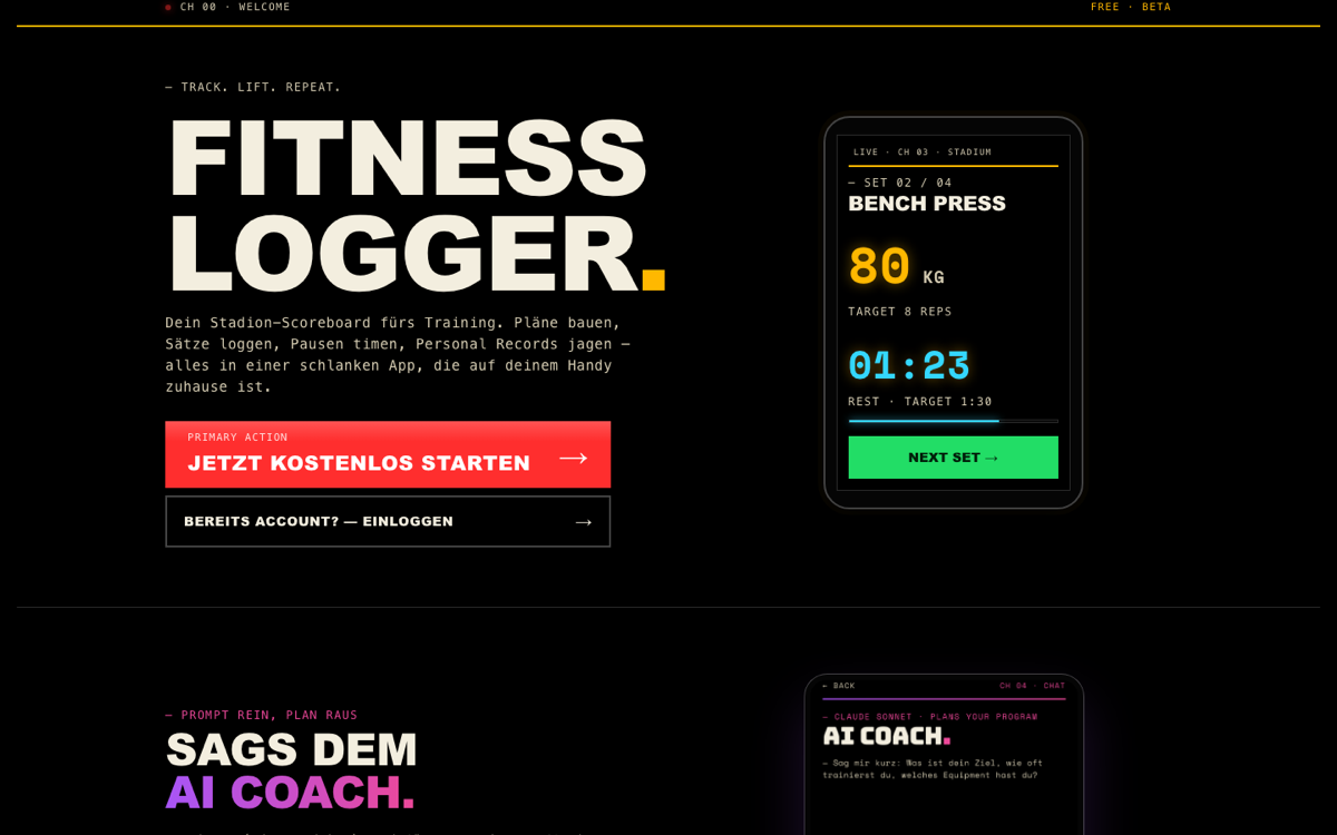 Fitnesslogger Web-App