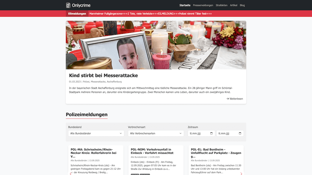 Kriminalstats Dashboard