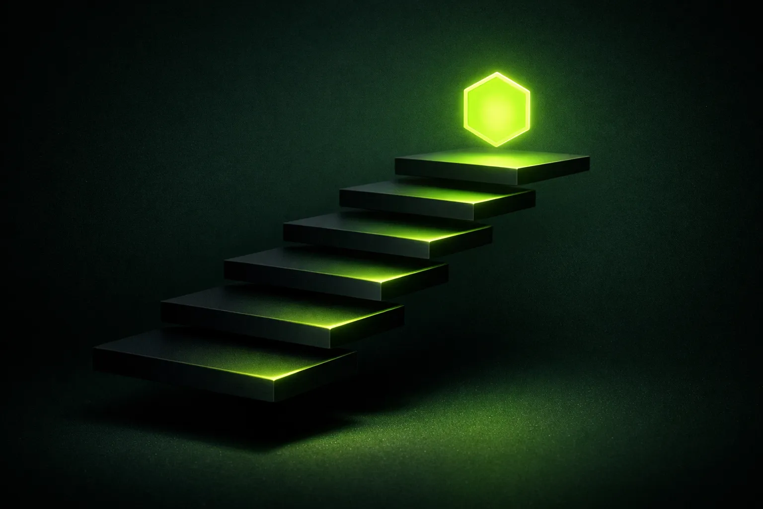 EC3L — aufsteigende Treppe mit leuchtendem Badge