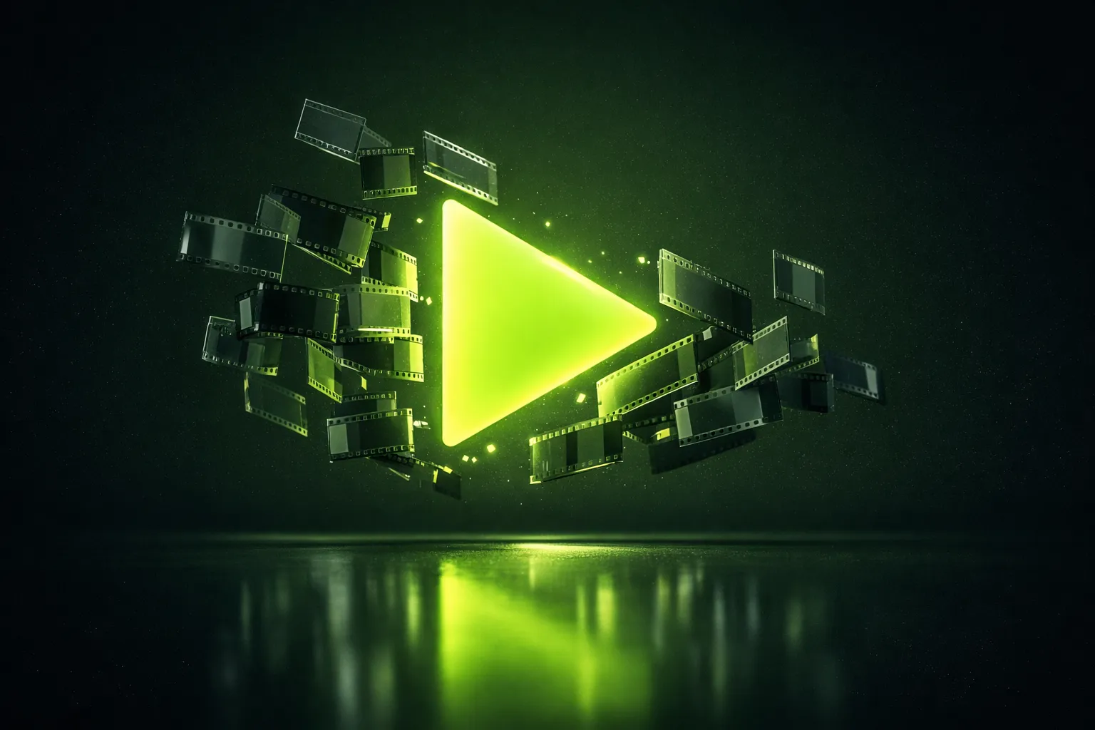 VisBricks — Filmstreifen formen einen leuchtenden Play-Button